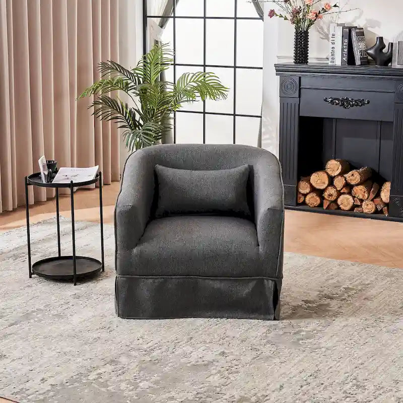 Fauteuil pivotant avec ottoman, Fauteuil d'appoint pivotant pour salon