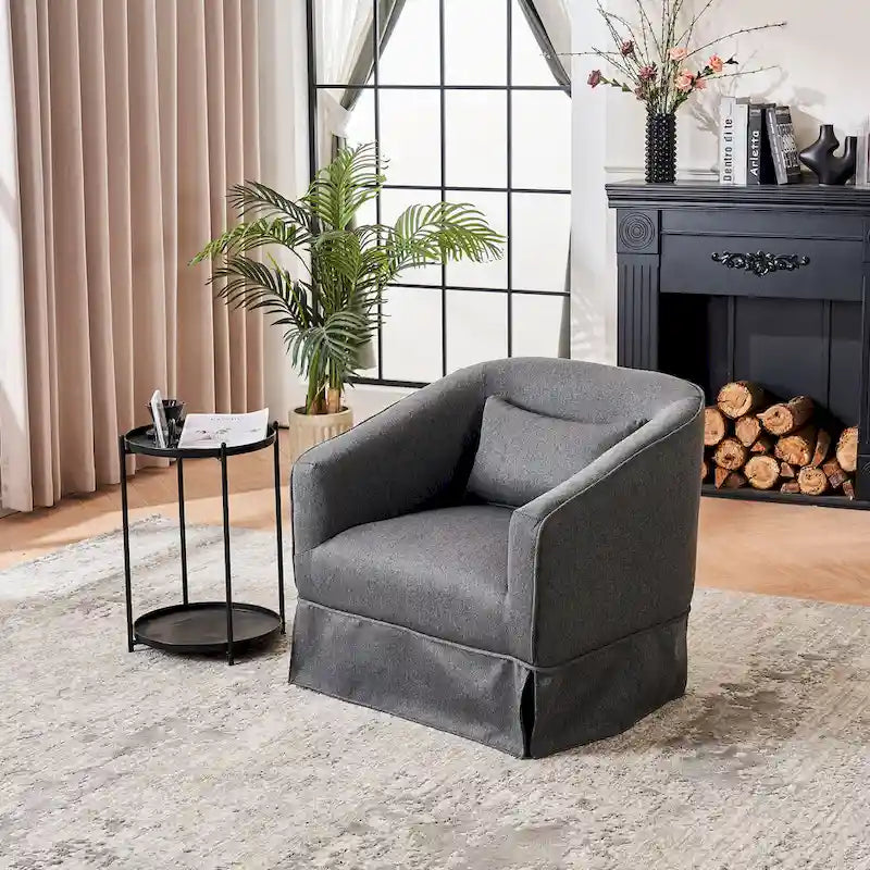 Fauteuil pivotant avec ottoman, Fauteuil d'appoint pivotant pour salon