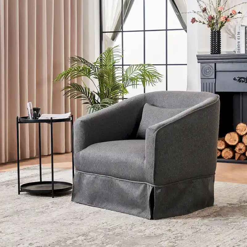Fauteuil pivotant avec ottoman, Fauteuil d'appoint pivotant pour salon
