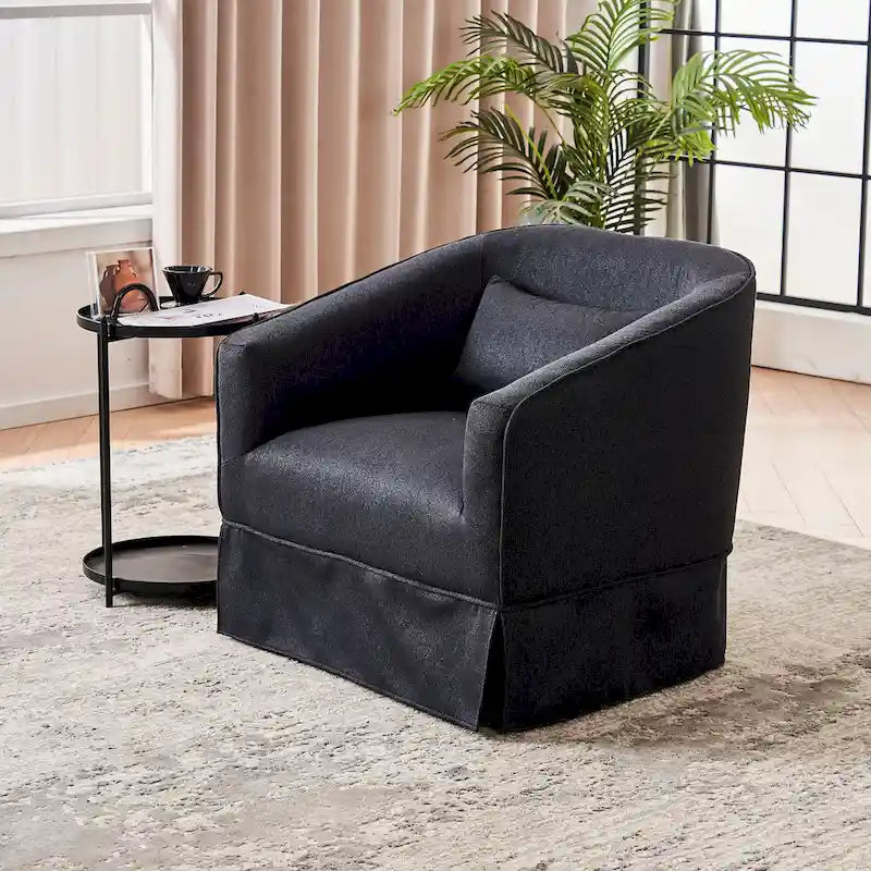 Fauteuil pivotant avec ottoman, Fauteuil d'appoint pivotant pour salon