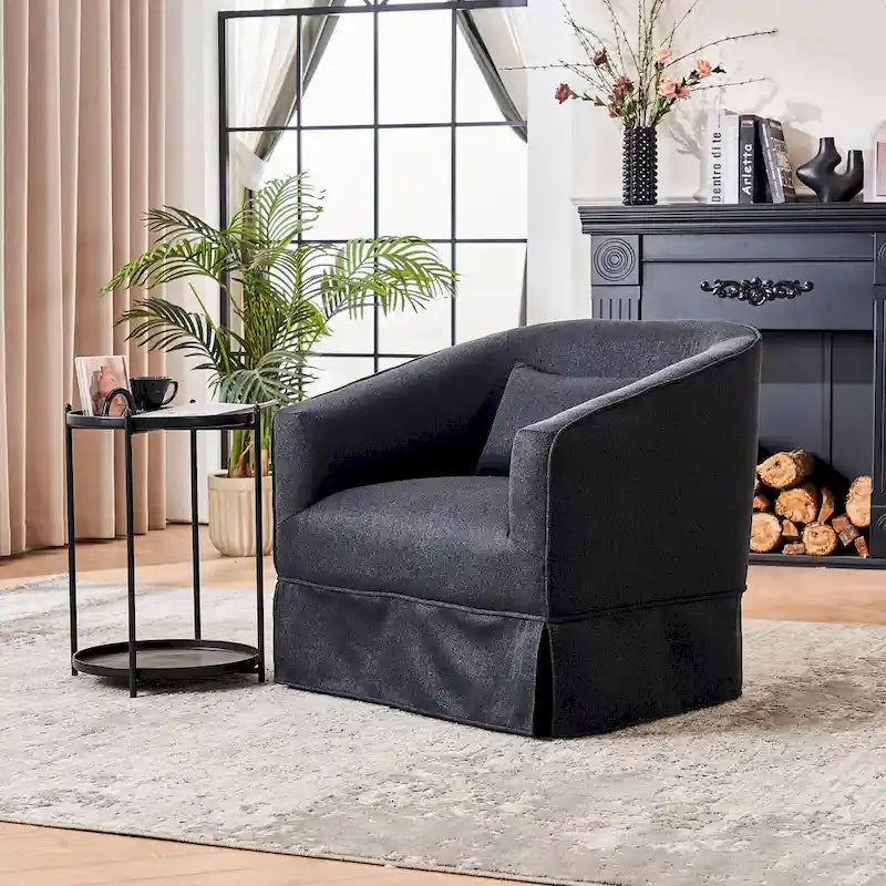 Fauteuil pivotant avec ottoman, Fauteuil d'appoint pivotant pour salon