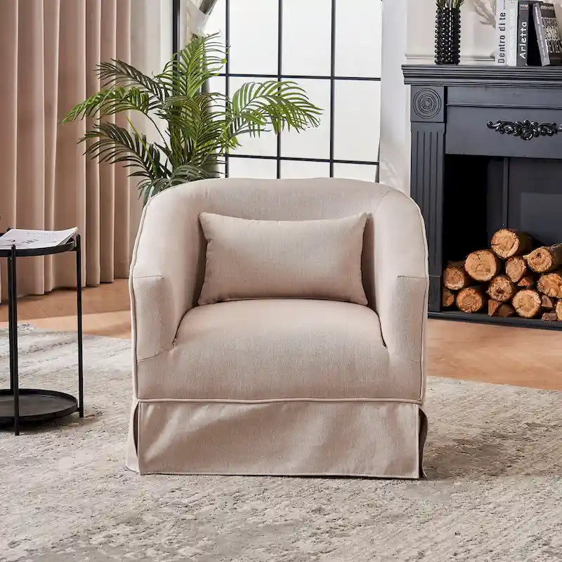 Fauteuil pivotant avec ottoman, Fauteuil d'appoint pivotant pour salon