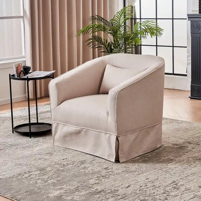 Fauteuil pivotant avec ottoman, Fauteuil d'appoint pivotant pour salon