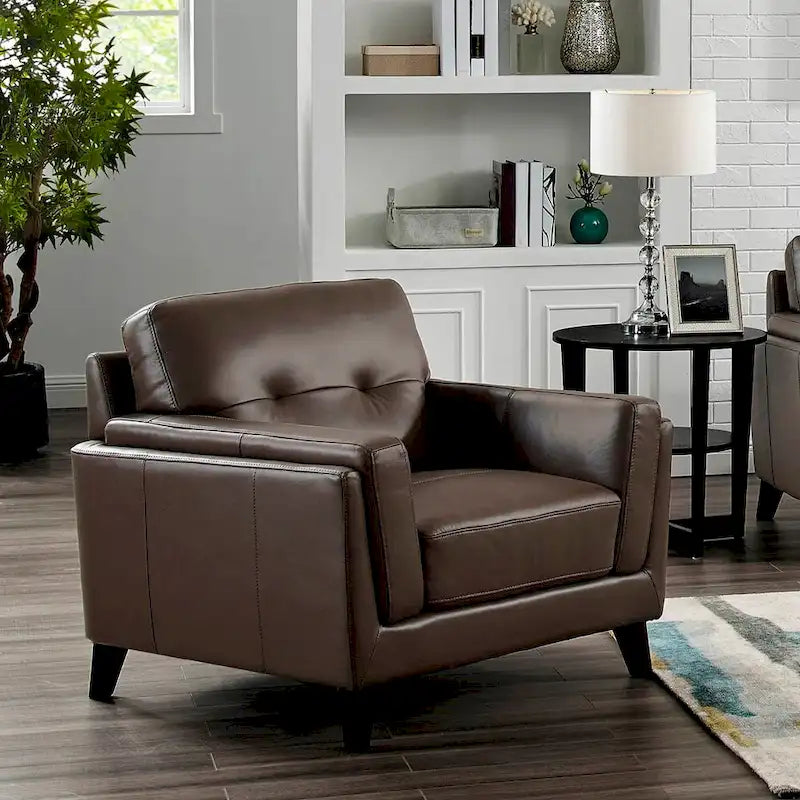 Fauteuil en cuir avec mousse à mémoire de forme et ressorts