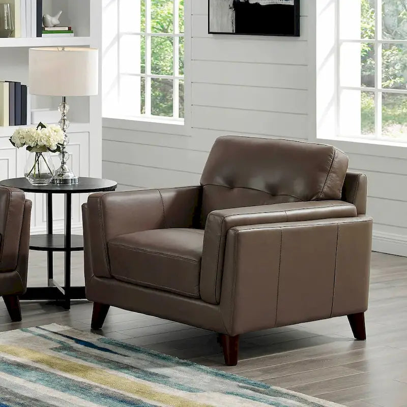 Fauteuil en cuir avec mousse à mémoire de forme et ressorts