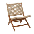 Fauteuil d'appoint tissé fait à la main en bois pour salon – Marron ou Noir