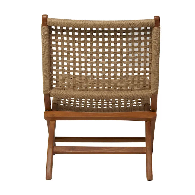 Fauteuil d'appoint tissé fait à la main en bois pour salon – Marron ou Noir