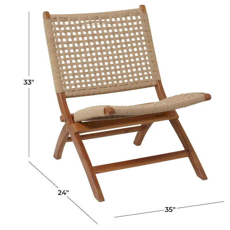 Fauteuil d'appoint tissé fait à la main en bois pour salon – Marron ou Noir