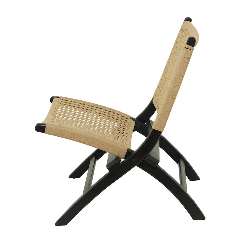 Fauteuil d'appoint tissé fait à la main en bois pour salon – Marron ou Noir