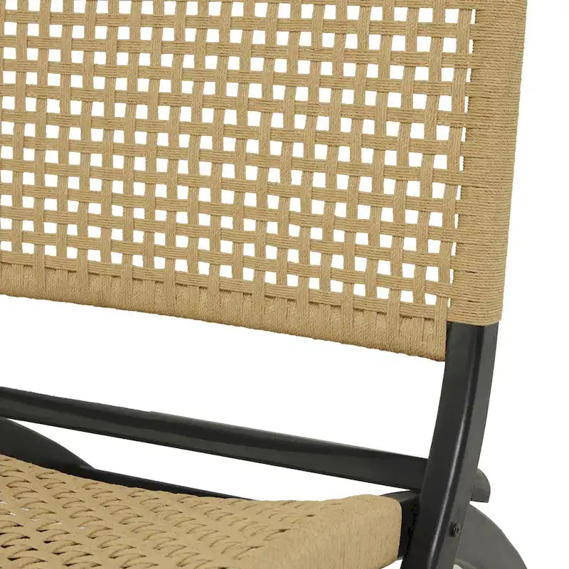 Fauteuil d'appoint tissé fait à la main en bois pour salon – Marron ou Noir